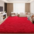 thumbnail image 2 of Janvonne 8x10 Area Rugs Living Room, Large Plush Fluffy Bedroom Carpet, Non-Slip Upgraded Indoor Thick Soft Rug, Modern Plush Carpet Suitable for Kids Home Decor Aesthetics Dorm, Red., 2 of 8