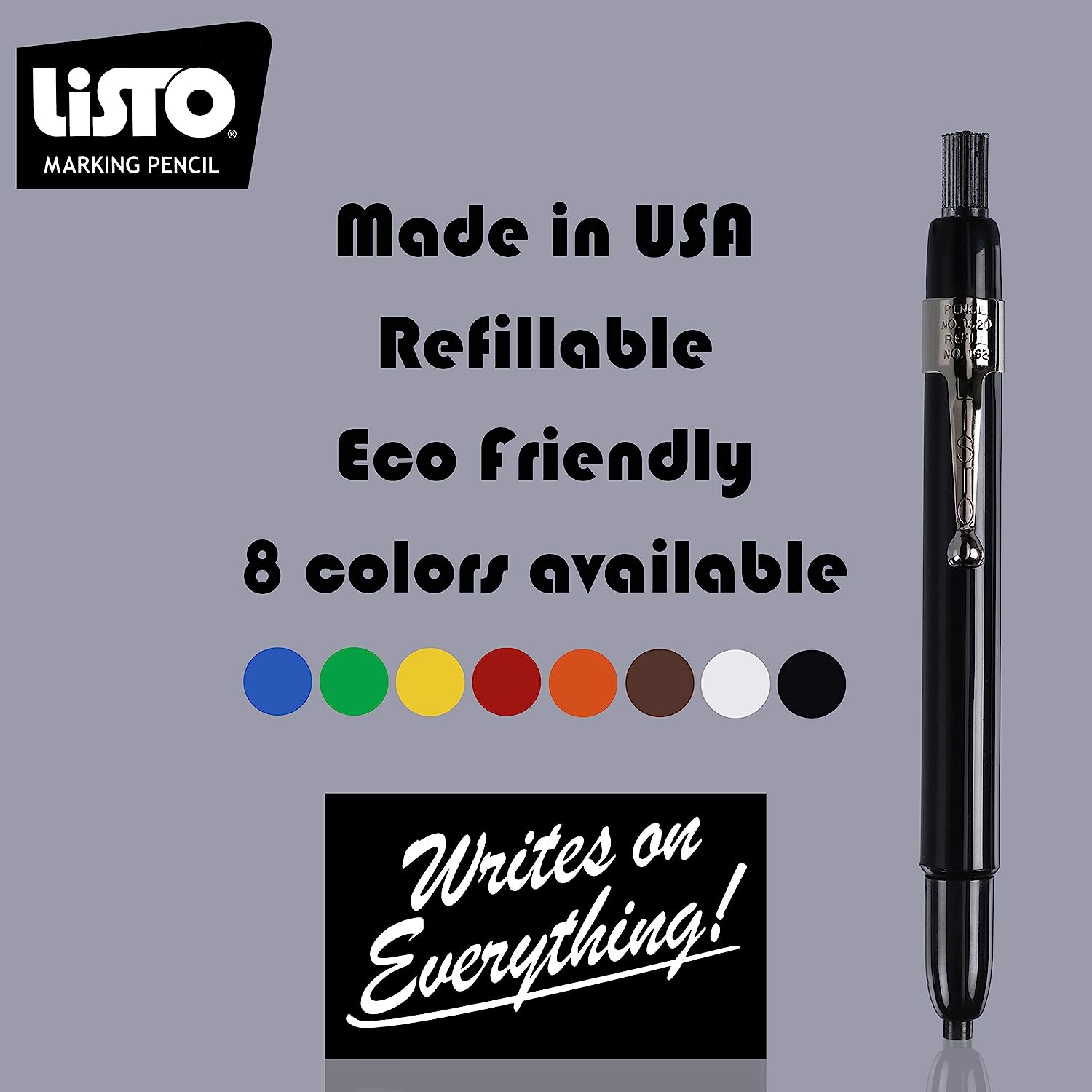 Listo 1620 BLACK COLOR - China Markers/Grease Pencils/China Marking/Pencils/Wax Pencils (24)