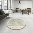 thumbnail image 4 of Ahgly Company Machine Washable Indoor Round Abstract Sage Green Area Rugs, 8' Round, 4 of 7