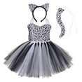 thumbnail image 2 of IBTOM CASTLE Prinecss Jungle Animal Costume for Girls Giraffe Tiger Tutu Birthday Christmas Halloween Dress up Outfits with Headband Tails 5-6 Years Panther, 2 of 8