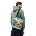 thumbnail image 3 of Merry Christmas Santa Reindeer Antlers Pomeranian Sleigh Xmas Winter Holiday All Over Print 3D Canvas Tote Bag Pom Dog Lover Gifts Reusable Handbag - 00023, 3 of 5
