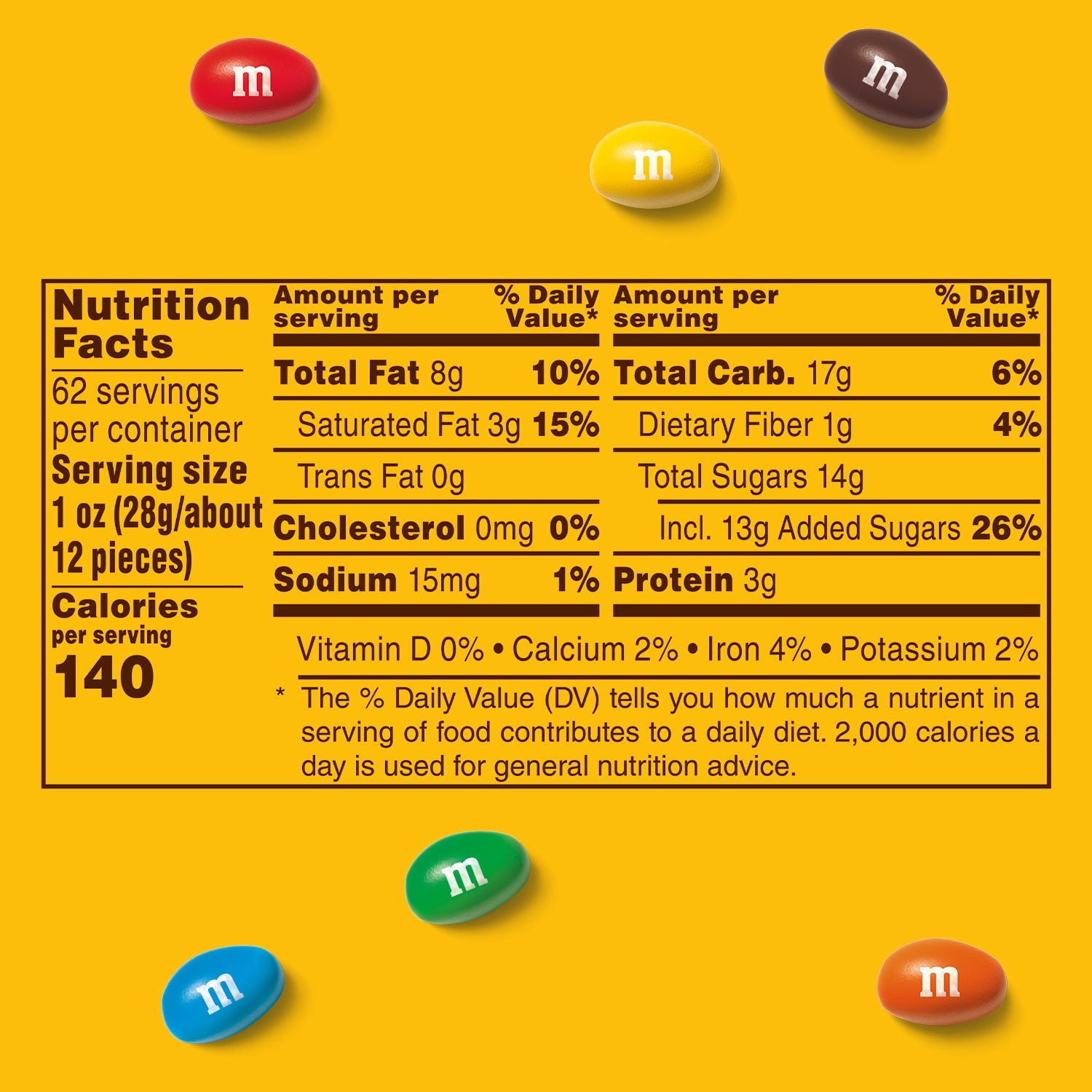 M&M’S Peanut Milk Chocolate Candy, Party Size, 62 oz. With White Bowl By OMA