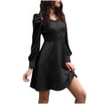 thumbnail image 4 of Gspmoly Robes d'Été pour Femmes 2025, Mode Décontractée Col en V Manches Bouffantes Robe Longue Unie Robes d'Été pour Femmes Soldes d'Été, 4 of 5