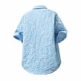 thumbnail image 3 of Fnnxeal Men Button Down Shirt Beach Casual Summer Collared Short Sleeve Hawaiian Light Blue Shirts for Men Size 2XL, 3 of 8