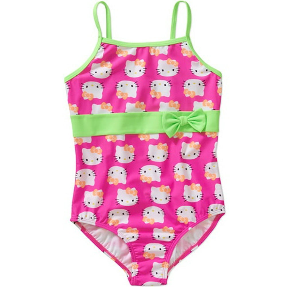 Hello Kitty Girls Faces One Piece Swimsuit