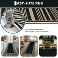thumbnail image 6 of Garvee Area Rug 9x12ft Bordered Striped Carpet, Stain Resistant Machine Washable Rug Flat Woven Indoor Outdoor Rug with TPR Backing for Patio Balcony Bedroom Living Room, Black, 6 of 7