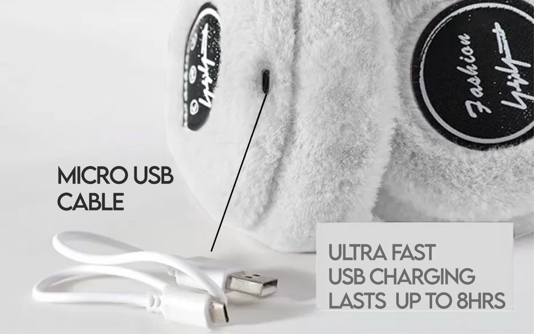 Acuvar Noise-Canceling Wireless Bluetooth 5.0 Headphone Earmuffs Rechargeable, White