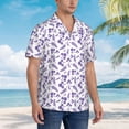thumbnail image 3 of Sikiie Lavender Flowers Print Men's Hawaiian Shirt, Summer Beach Button Pocket Short Sleeve T-Shirt,XX-Large, 3 of 7