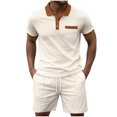 thumbnail image 2 of Weiqiqre Men's Short Sets 2 Piece Outfits Button Down Linen Shirts and Short Sets Summer Beach Outfis, 2 of 5