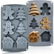 thumbnail image 1 of Moldes de silicona de Navidad para hornear árbol de Navidad grande, forma 3D, hombre de pan de jengibre, casa de caramelo, árbol de pino, para jabón, gelatina, chocolate, pastel, Madeleine y vela (1, 1 of 4