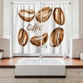 thumbnail image 2 of Ambesonne Coffee Kitchen Curtains, Watercolor Effect Beans, 55"x39", Caramel White, 2 of 3