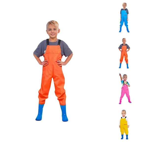 Kids Boys Girls Chest Waders Youth Waders With Pocket For Toddler Children Water Proof & Waders With Boots