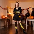 thumbnail image 7 of IAJDKMEK Halloween Striped Over The Knee Socks - Matching Gloves Set Party Socks, 7 of 7