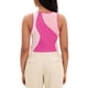 thumbnail image 3 of ATHLECHIC Camiseta sin mangas de verano de bloques de color para mujer, con cuello redondo, básica y corta, color rosa, 3 of 5