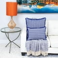 thumbnail image 4 of Parkland Collection Transitional Stripes Blue Square 24" x 24" Pillow, 4 of 10