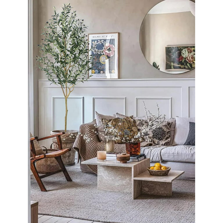 Artificial Olive Trees 6Ft Fake Olive plant with Basket Faux Plants Indoor  Outdoor Fake Tree in pot Slik Plants for Home Decor Office Living Room