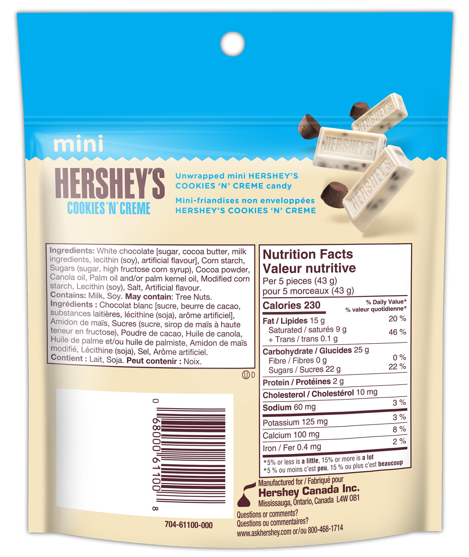 Mini HERSHEY'S COOKIES 'N' CREME candy 160g