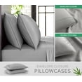 thumbnail image 6 of PURE BAMBOO Sheets Queen Size Bed Sheet 4 Piece Set, Genuine 100% Organic Bamboo Viscose, Luxuriously Soft & Cooling, Double Stitching, 16" Deep Pockets (Queen, Stone Grey), 6 of 9