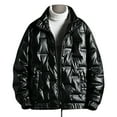 thumbnail image 2 of XMMSWDLA 2022 Men Tops Solid Casual Thicken Stand Up Collar Zipper Keep Warm Jacket Coats, 2 of 6
