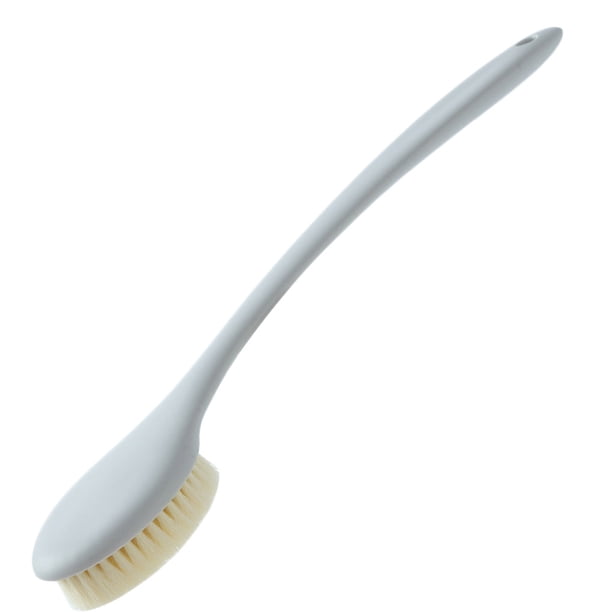 Bewildely Cepillos para el cuerpo del baño Cepillos de cerdas de nailon para baño de mango largo Masajeador exfoliante Herramienta de ducha de Suministros de limpieza para el hogar gris Bewildely HA1490-02B