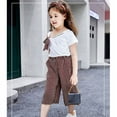 thumbnail image 4 of Uccdo 2Pcs Summer Children Girls Casual Short Sleeve T-shirt Top+Striped Shorts Pants Set 2-9T, 4 of 4