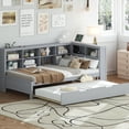 thumbnail image 2 of Grey Twin Daybed with USB Charging | Trundle, Storage for Family Bedroom, 2 of 2