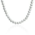 thumbnail image 3 of Collier Rond Simple Classique en Argent Sterling.925 avec Perles pour Femmes Brillant Poli 18 Pouces, 3 of 5
