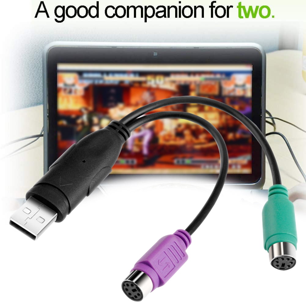 USB to PS2 Extension Cable with Female Adapter Converter with Round Jack Interface for Keyboard