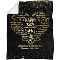 thumbnail image 4 of 50th Wedding Anniversary Personalized Blankets Gifts for Couples Husband Wife Dad Mom Grandma Grandpa Throw Blanket 50 Years of Marriage Anniversary Celebration Gift Ideas Cozy Fleece Sherpa Blanket, 4 of 5