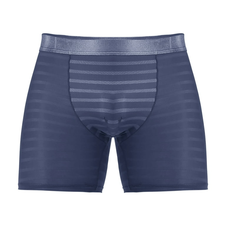 HUPOM Men'S Underwear Underwear For Men Pack Medium waist Comfort Waist  Solid Boxer Briefs Blue XL 