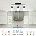 thumbnail image 5 of MELUCEE 3 Light Bathroom Vanity Light Black Track Lighting Fixtures Ceiling with Rotatable Track Head, 5 of 7