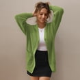 thumbnail image 5 of QUALFORT Women's 100% Cotton Cardigan Sweater, Oversized Long Sleeve Knit Button Front Cardigan with Pockets, Olive Green S, 5 of 8