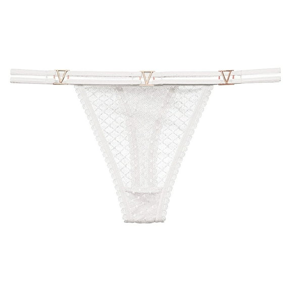 Ladies Underwear Panties - Women Sheer Lace Thong Adjustable Waist Bow Mesh Seamless Panties, Seamless Underwear for Women,Color: White Size: One Size