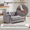 thumbnail image 4 of ChenyueFurn 62" Velvet Chesterfield Loveseat with Rolled Arms,Grey, 4 of 11