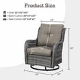 thumbnail image 5 of POCASSY Wicker Rocking Chair Swivel Chairs - 2 Piece Oversized Rocker Patio Accent Chairs Set Rattan Rocking Chair for Outdoor Porch Deck Garden Backyard (Gray/Gray), 5 of 11