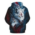 thumbnail image 3 of WHNBCW Funny Wolf Printed Hoodie Animal Graphic Sweatshirt, 3 of 8