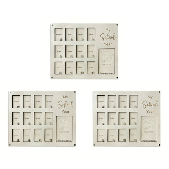 3pc School Years Photo Frame, Graduation School Picture Frame, Back to School Gift, Kindergarten to Senior 12 Grade