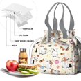 thumbnail image 4 of Halloween Cute Ghosts with Boo Drawstring Lunch Bag Women - Drawstring Lunch Bag Insulated for Work Office - Stain-Resistant Large Lunchbags for Women with Multi-Pockets, 4 of 6