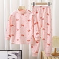 thumbnail image 2 of Girls Pajamas 2 Piece Short Sleeve Top & Pants Cotton Pjs Sets Loungewear For Kids,6-12 Months 12-24 Months 2t 3t 4t 5t 6t 7t 8t 9t Children(Light Pink,12-18 Months), 2 of 8