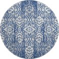 thumbnail image 2 of Addison Rugs Mayfield Premium Machine Washable Traditional Damask Navy Round Rug, 8' x 8', 2 of 8