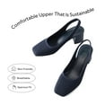 thumbnail image 2 of BURUDANI Women's Chunky Heels Square Toe Work Pumps Comfortable Slingback Knitted Closed Toe Dress Wedding Shoes, 2 of 6