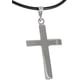thumbnail image 1 of Collar Hombre y Mujer con Cruz de Plata .925 - Diseño Cruz Gruesa Unisex y collar de hilo encerado negro (45 5cm), 1 of 2