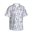 thumbnail image 2 of Fotbe Floral Butterfly Hawaiian Shirt for Men Unisex Summer Beach Casual Short Sleeve Cotton Linen Button Down Shirts-XX-Large, 2 of 9