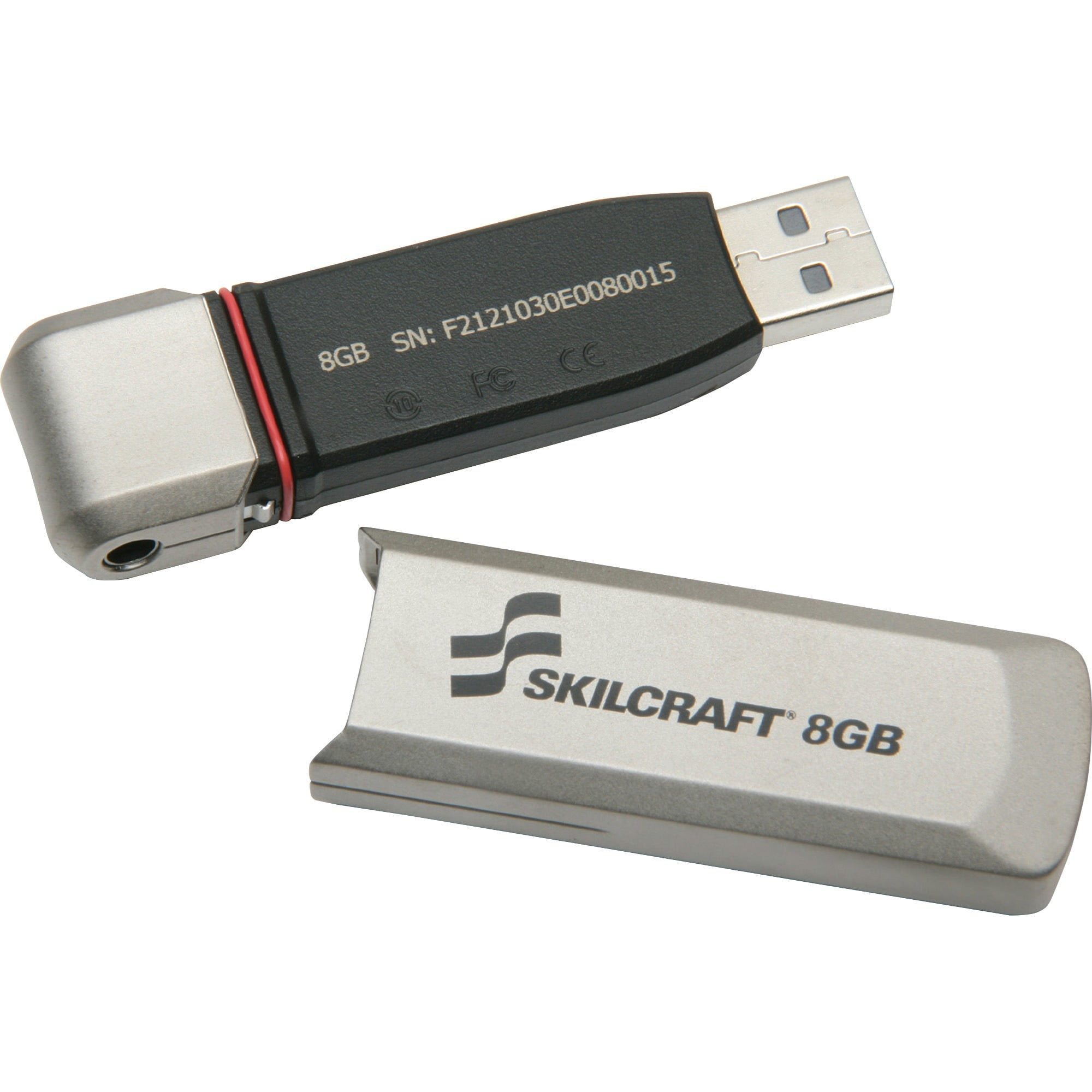 SKILCRAFT, NSN5999351, 10key PINpad USB Flash Drive, 1 Each, Silver
