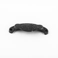thumbnail image 4 of Black Floral Cabinet Drawer Cup Bin Pull Wrought Iron 3 3/4" W x 1 3/8" H Antique Kitchen Dresser Handles Rust Resistant Powder Coat Finish w/Hardware | Renovators Supply, 4 of 9