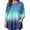 Cyan, variant on GIPQJK Plus Size Tops for Women 3/4 Length Sleeve Round Neck Plus Size Tee Shirt Basic Gradient Tunic Tops Casual Lightweight Blouses with Pockets,Cyan XL