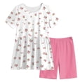 thumbnail image 4 of felwors Toddler Girls Summer Sleeveless Ruffle Top Elastic Shorts Set Kids Short Set 2-8 (Pink, 9-10 Years), 4 of 7