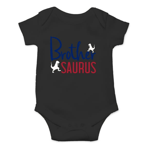 Brothersaurus - Little T-Rex Dinosaur, I Love My Big Brother - Cute One-Piece Infant Baby Bodysuit