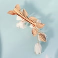 thumbnail image 5 of MIALLO 2 Pack Bohemian White Flower Hair Clips, Golden Leaf Headpiece with Crystals, Delicate Hair Accessory for Mother's Day, Festival and Daily Wear, 5 of 6
