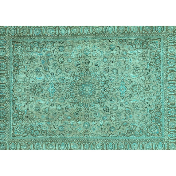 Ahgly Company Indoor Rectangle Abstract Light Blue Modern Area Rugs, 6' x 9'